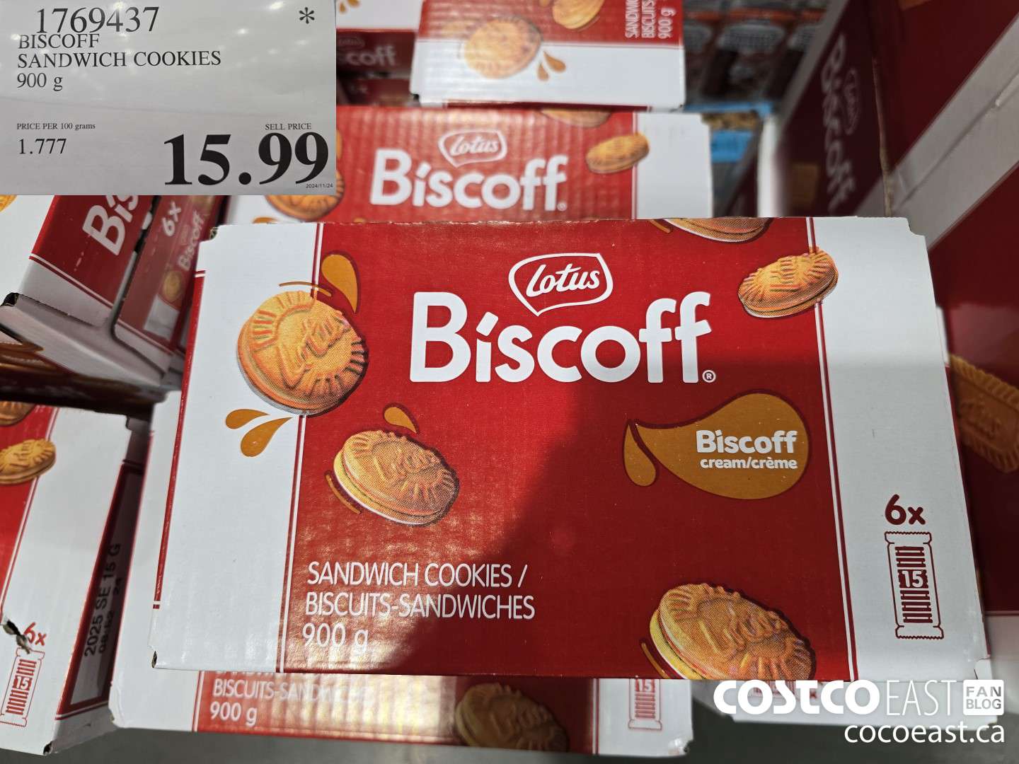 1769437 BISCOFF SANDWICH COOKIES 900 g $15.99