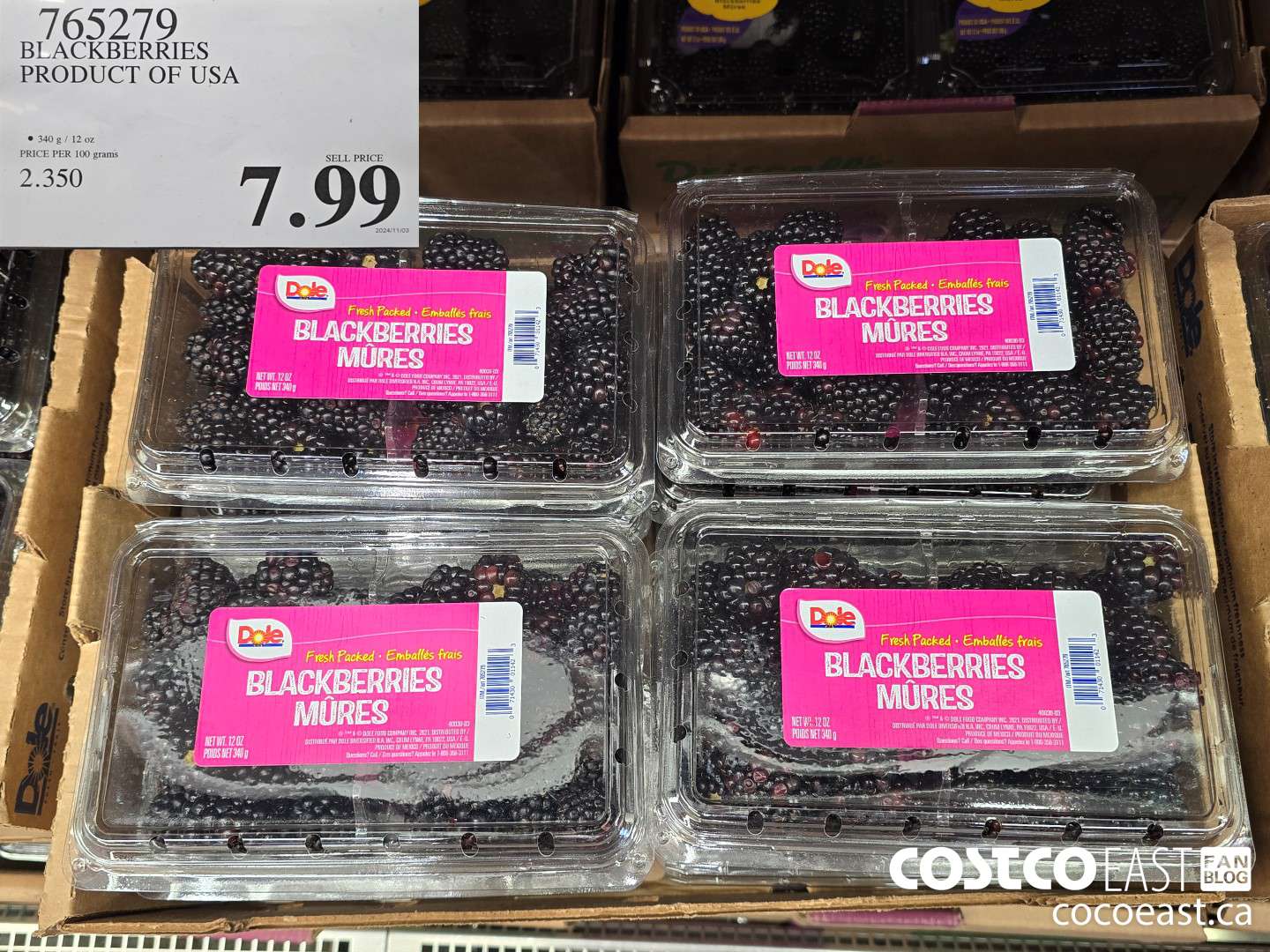 765279 BLACKBERRIES PRODUCT OF USA $7.99