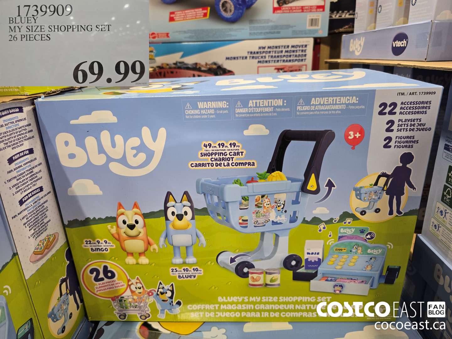 1739909 BLUEY MY SIZE SHOPPING SET 26 PLAY PIECES $69.99