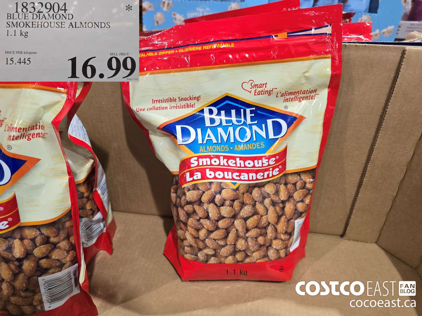 1832904 BLUE DIAMOND SMOKEHOUSE ALMONDS 1.1 KG $16.99