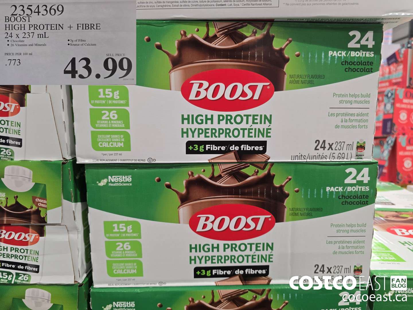 2354369 BOOST HIGH PROTEIN + FIBRE 24 x 237 mL $43.99