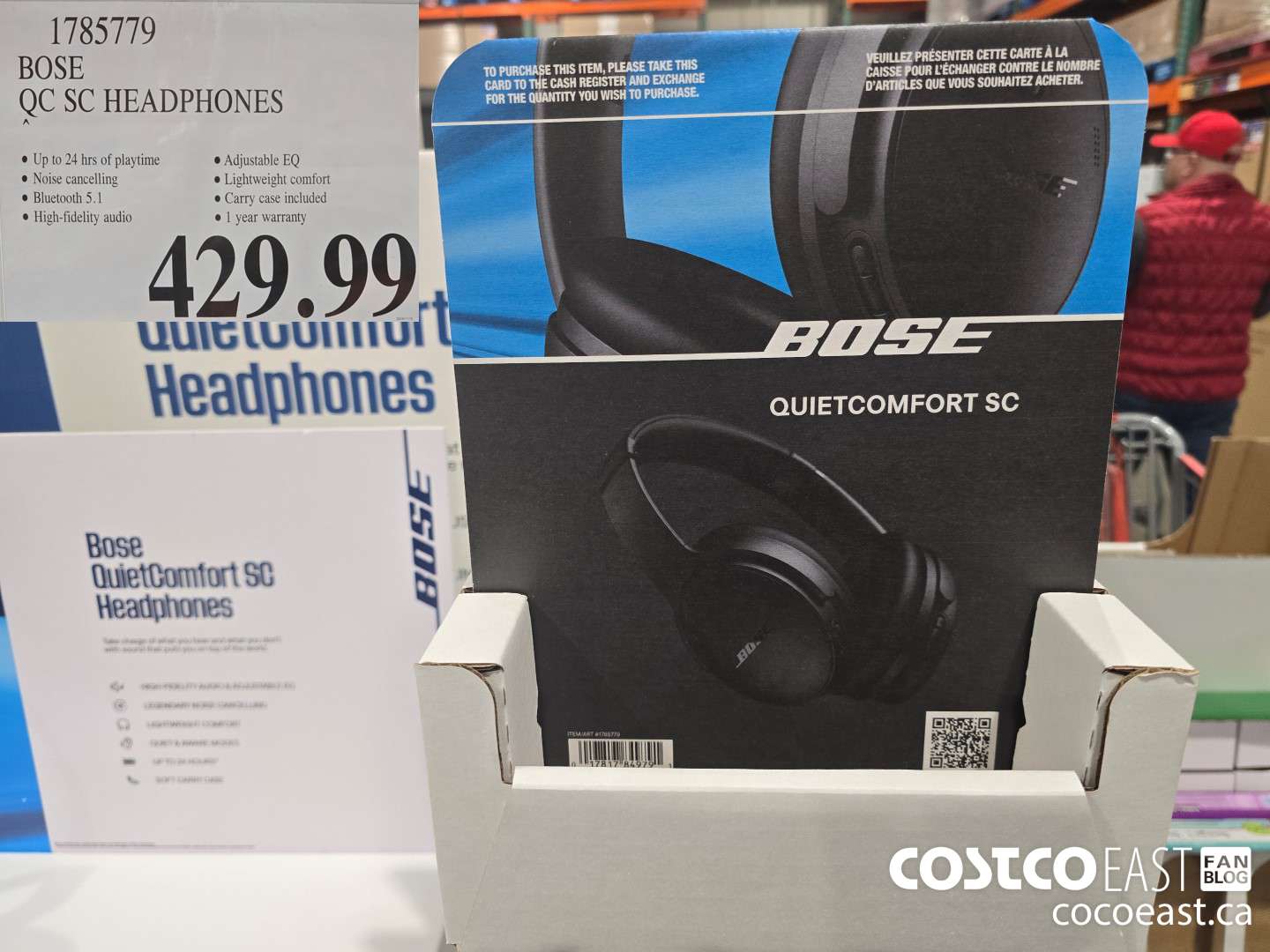 1785779 BOSE QC SC HEADPHONES $429.99