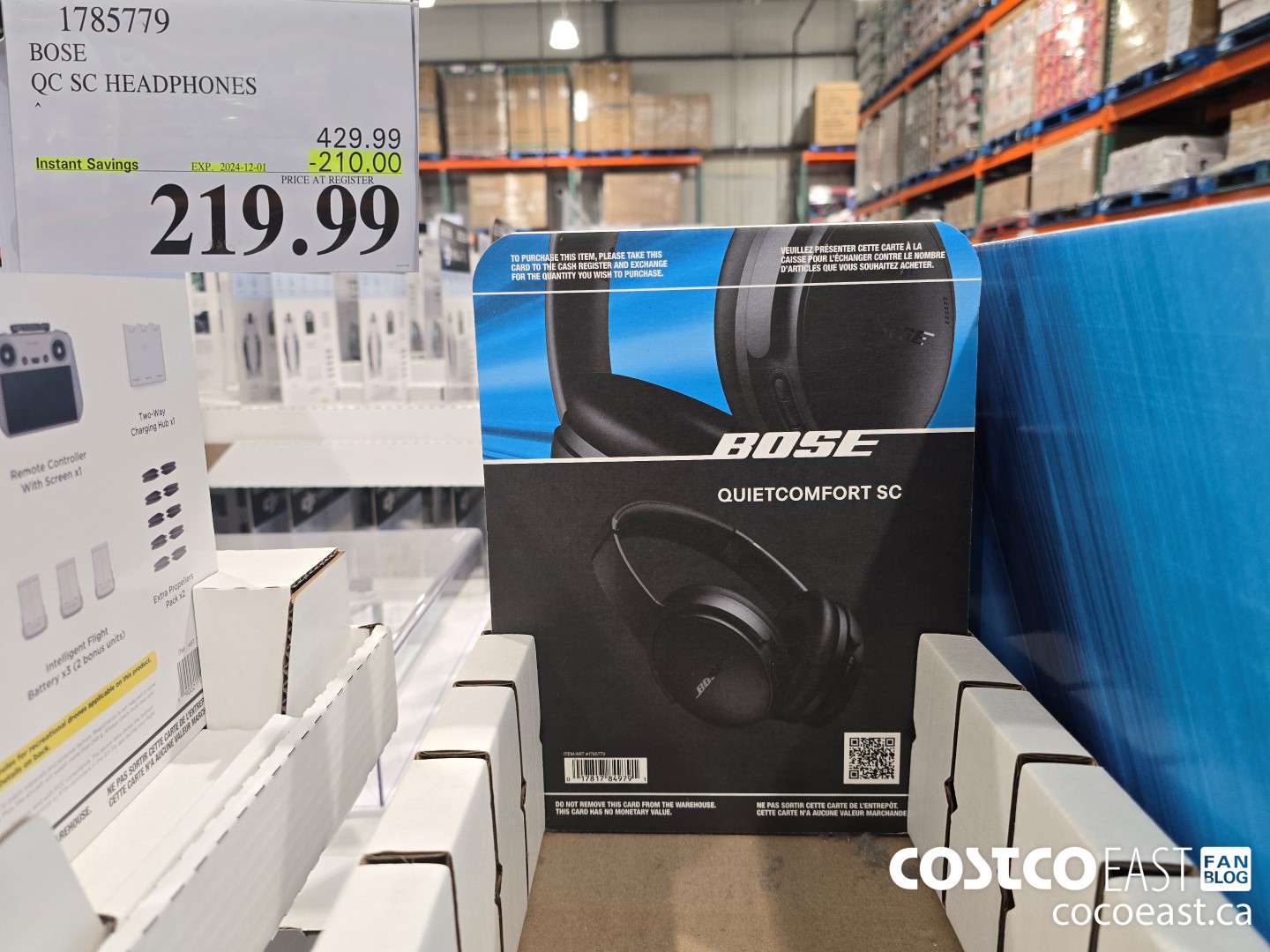 1785779 BOSE QC SC HEADPHONES ($210.00 INSTANT SAVINGS EXPIRES ON 2024-12-01) $219.99