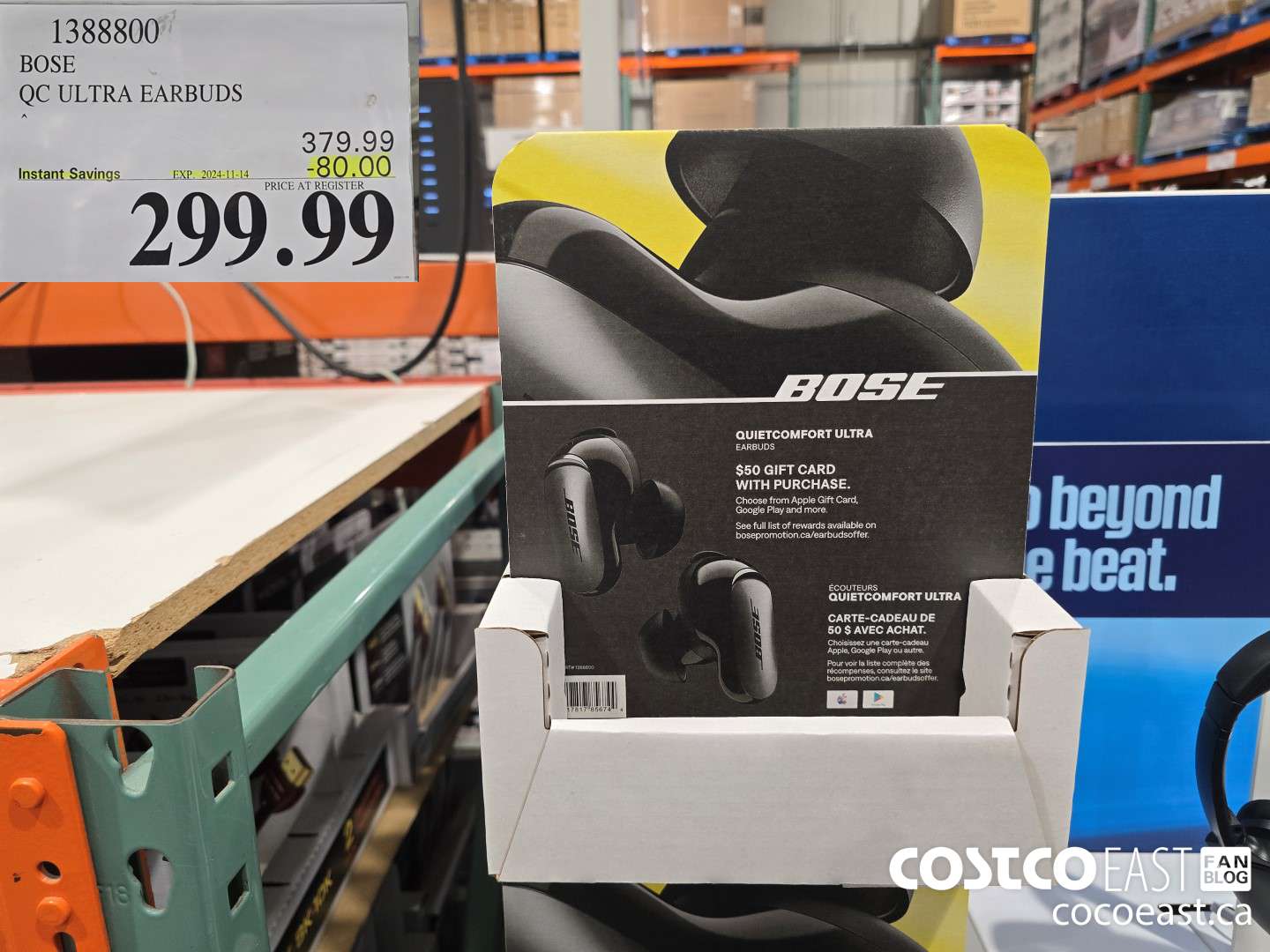 1388800 BOSE QC ULTRA EARBUDS ($80.00 INSTANT SAVINGS EXPIRES ON 2024-11-14) $299.99