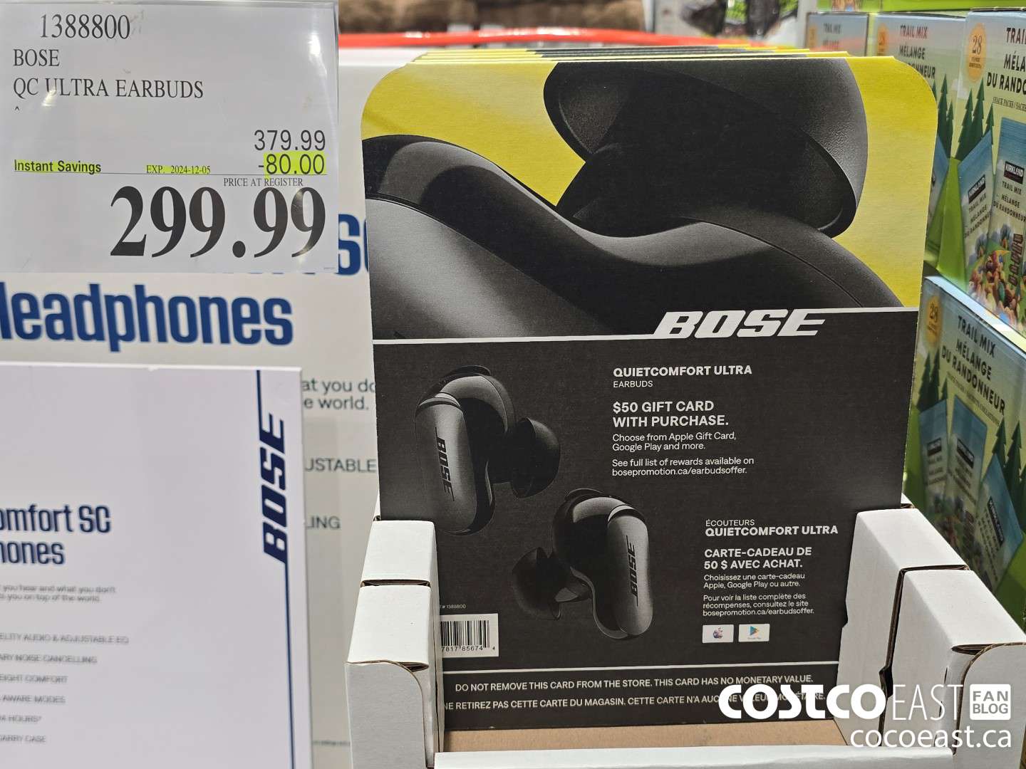 1388800 BOSE QC ULTRA EARBUDS ($80.00 INSTANT SAVINGS EXPIRES ON 2024-12-05) $299.99