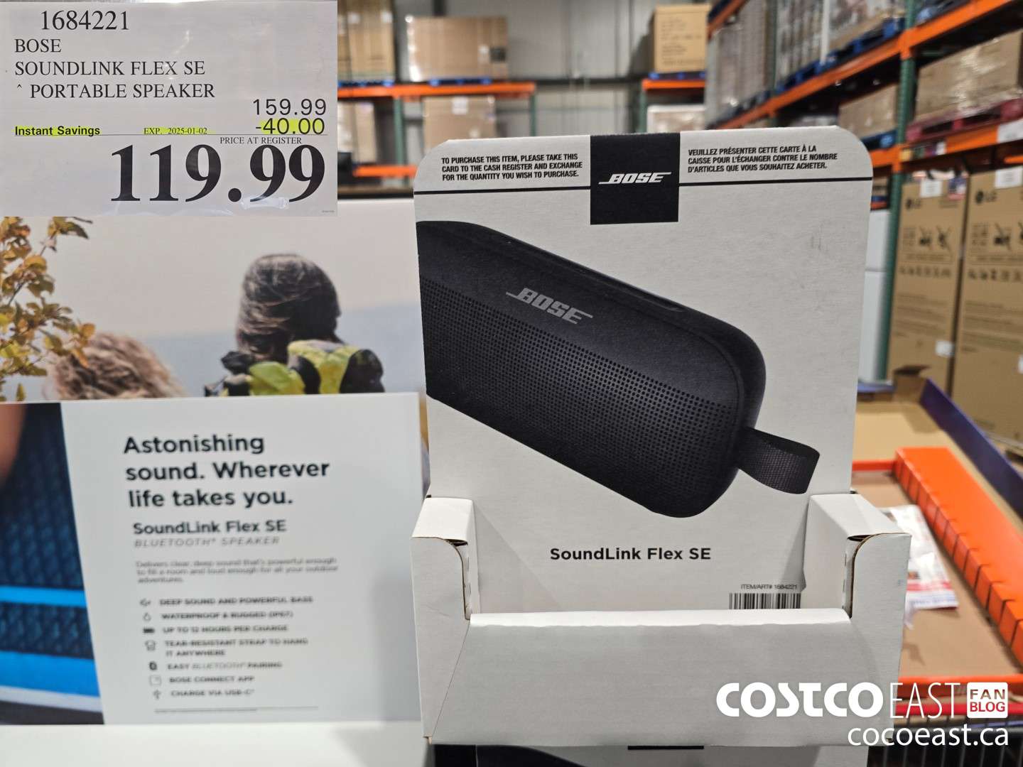 1684221 BOSE SOUNDLINK FLEX SE PORTABLE SPEAKER ($40.00 INSTANT SAVINGS EXPIRES ON 2025-01-02) $119.99