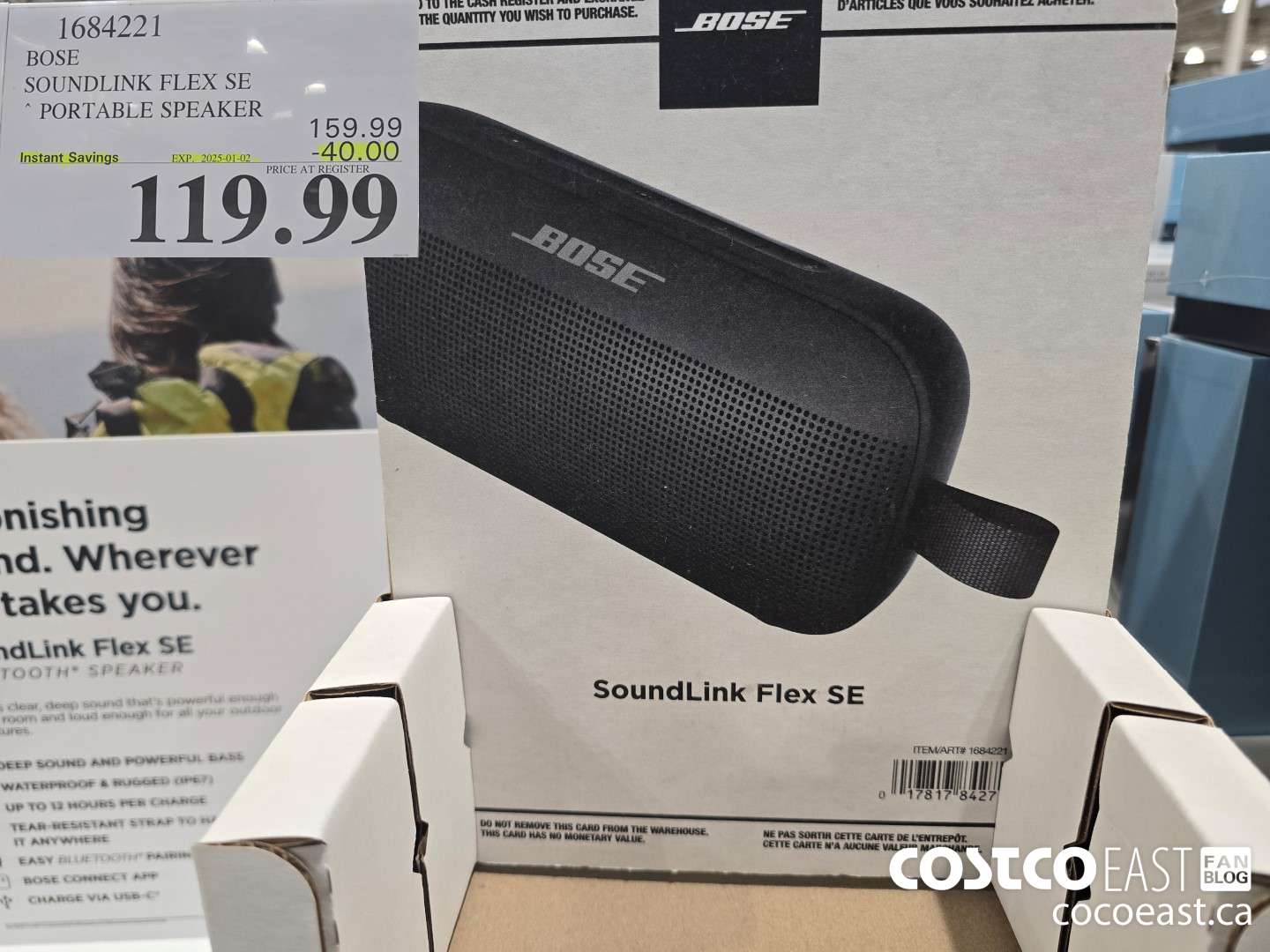 1684221 BOSE SOUNDLINK FLEX SE PORTABLE SPEAKER ($40.00 INSTANT SAVINGS EXPIRES ON 2025-01-02) $119.99