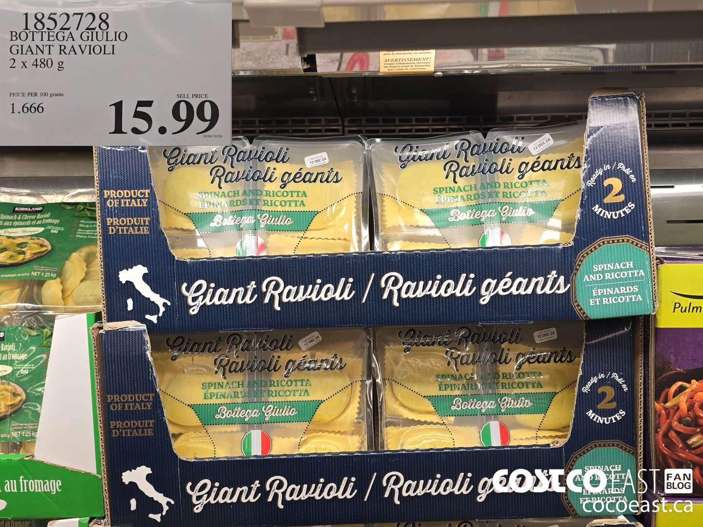 1852728 BOTTEGA GIULIO GIANT RAVIOLI 2 x 480 g $15.99