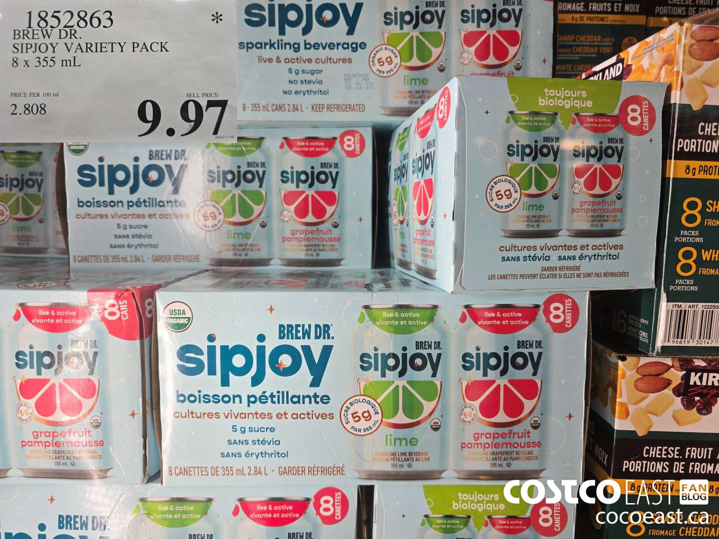 1852863 BREW DR. SIPJOY VARIETY PACK 8 x 355 mL $9.97