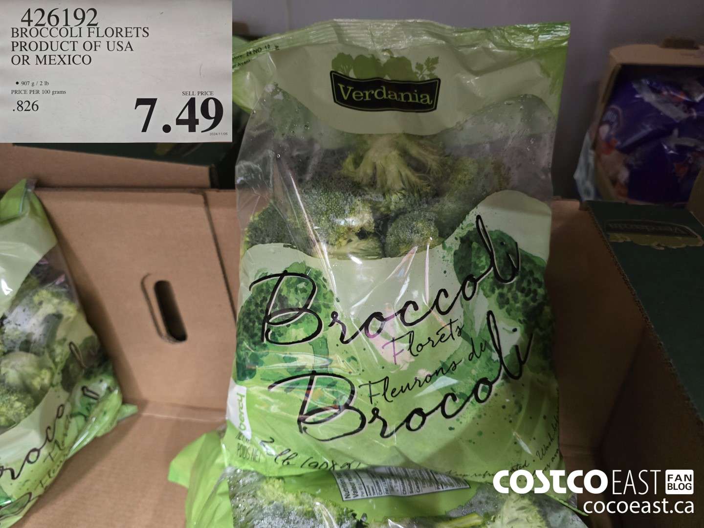 426192 BROCCOLI FLORETS PRODUCT OF USA OR MEXICO $7.49