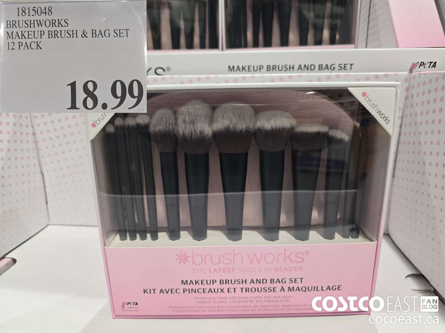 1815048 BRUSHWORKS MAKEUP BRUSH & BAG SET 12 PACK $18.99