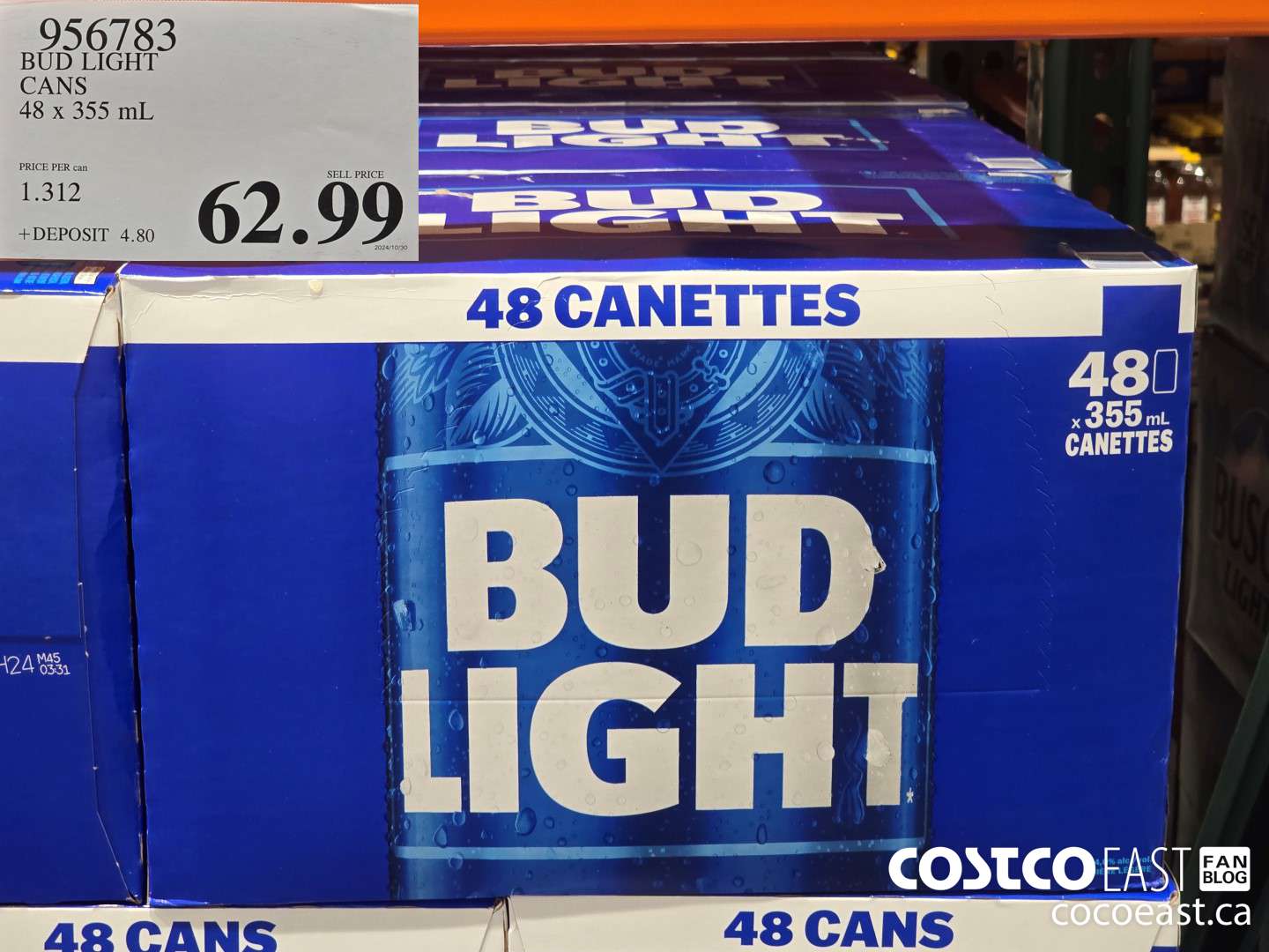 956783 BUD LIGHT CANS 48 x 355 mL $62.99