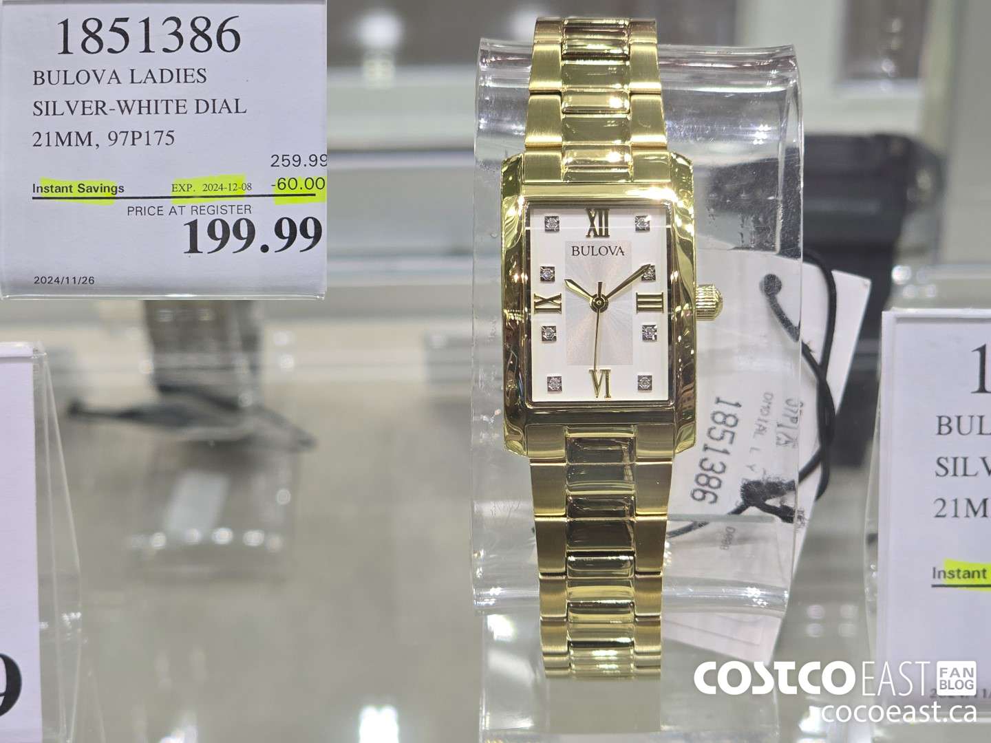 1851386 BULOVA LADIES SILVER-WHITE DIAL 21MM, 97P175 ($60.00 INSTANT SAVINGS EXPIRES ON 2024-12-08) $199.99