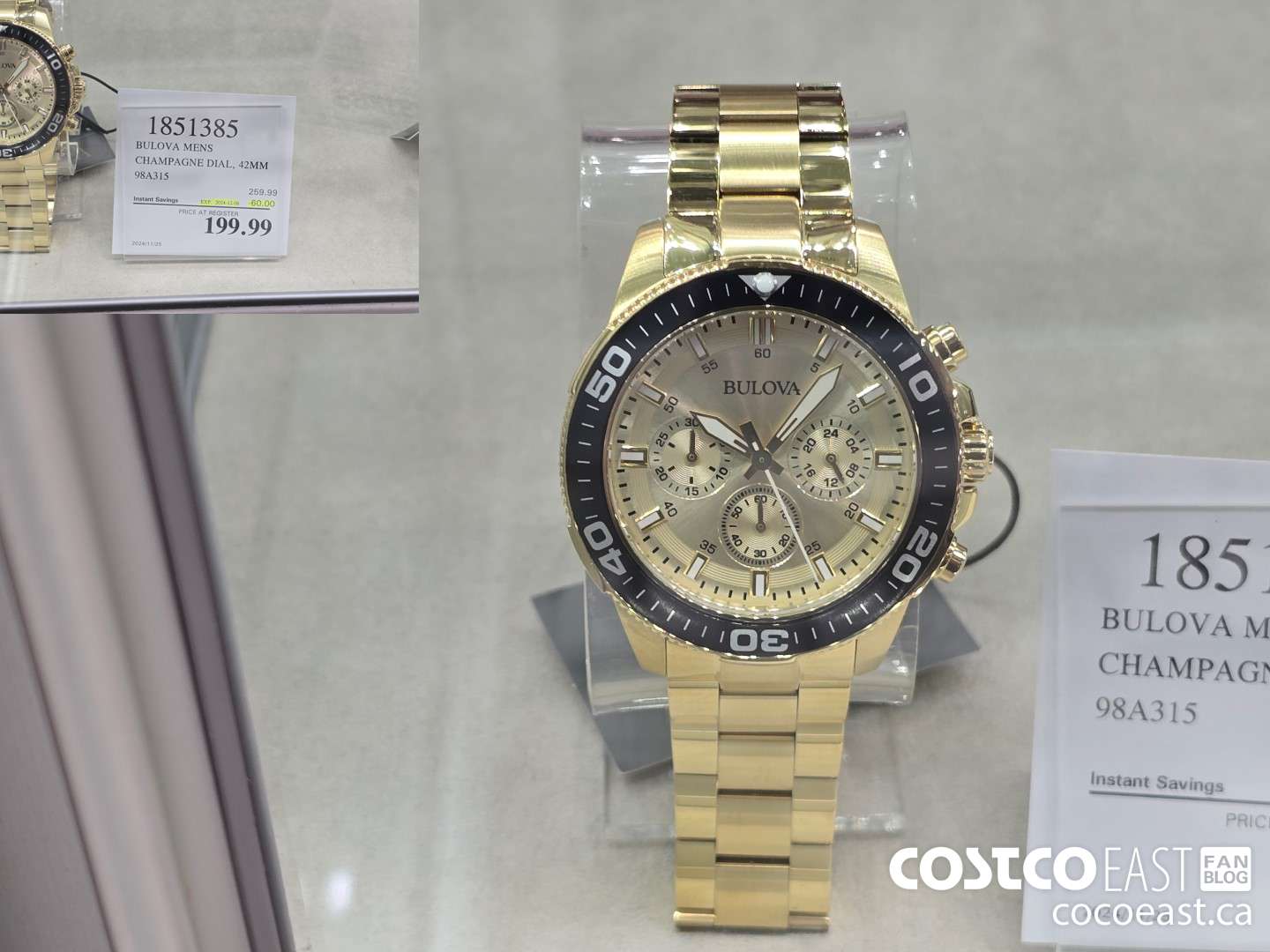 1851385 BULOVA MENS CHAMPAGNE DIAL, 42MM 98A315 ($60.00 INSTANT SAVINGS EXPIRES ON 2024-12-08) $199.99