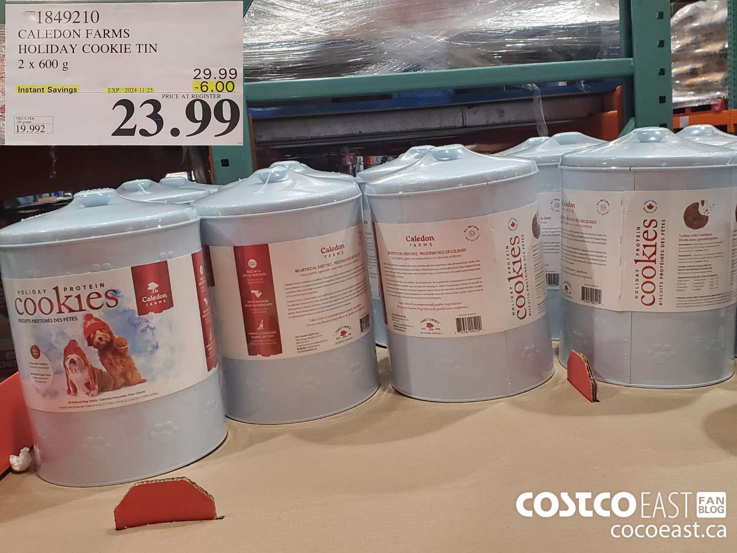 1849210 CALEDON FARMS HOLIDAY COOKIE TIN 2 x 600 g ($6.00 INSTANT SAVINGS EXPIRES ON 2024-11-25) $23.99