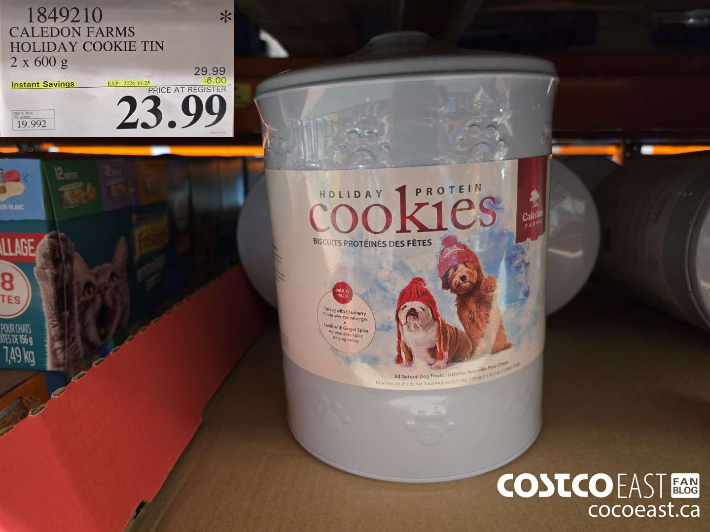 1849210 CALEDON FARMS HOLIDAY COOKIE TIN 2 x 600 g ($6.00 INSTANT SAVINGS EXPIRES ON 2024-11-25) $23.99
