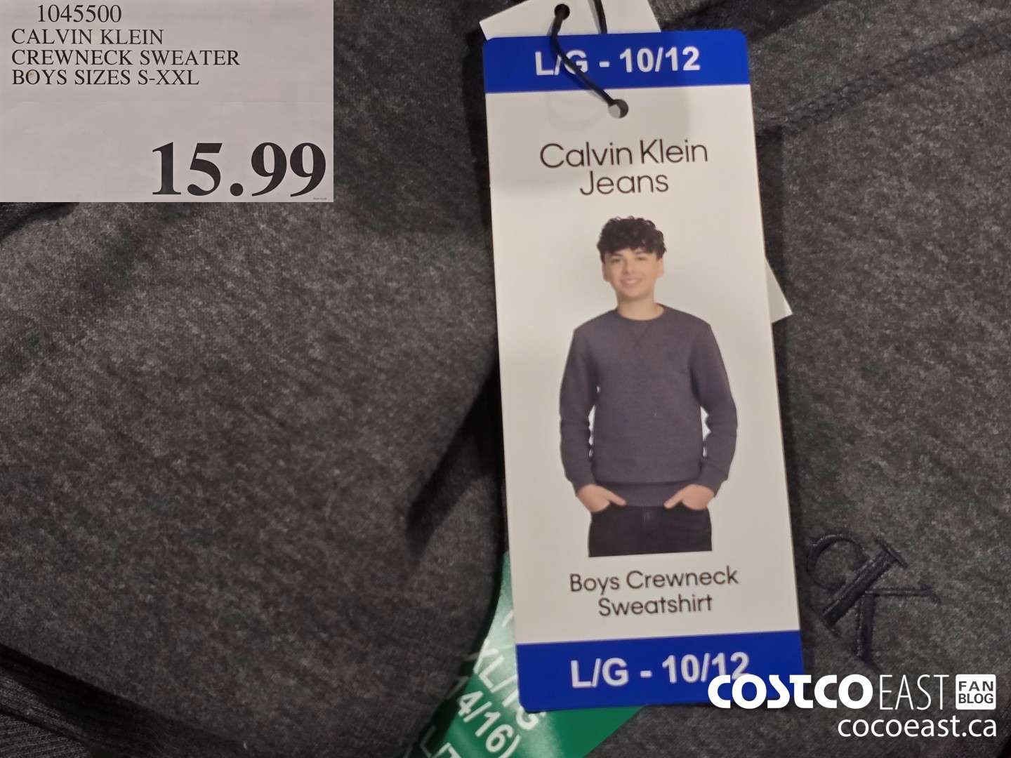 1045500 CALVIN KLEIN CREWNECK SWEATER BOYS SIZES S-XXL $15.99