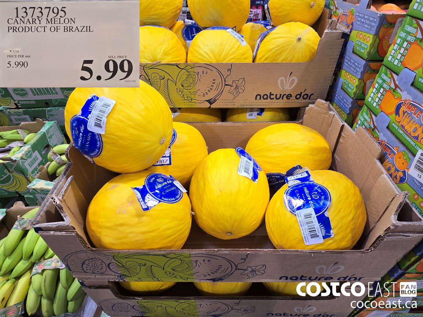 1373795 CANARY MELON PRODUCT OF BRAZIL $5.99