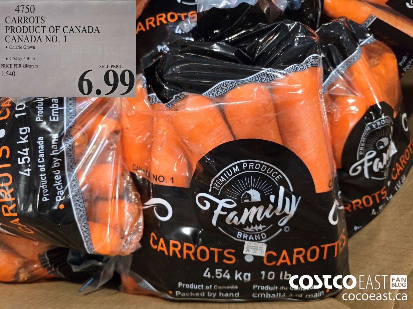4750 CARROTS PRODUCT OF CANADA CANADA NO. 1 $6.99