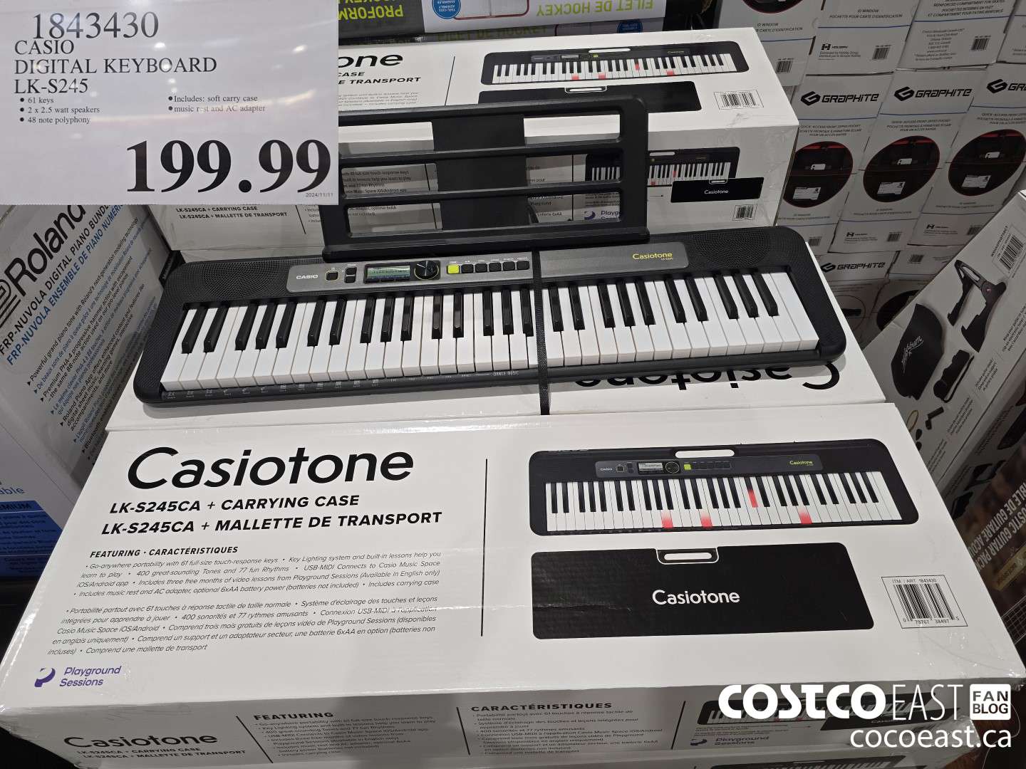 1843430 CASIO DIGITAL KEYBOARD LK-S245 $199.99