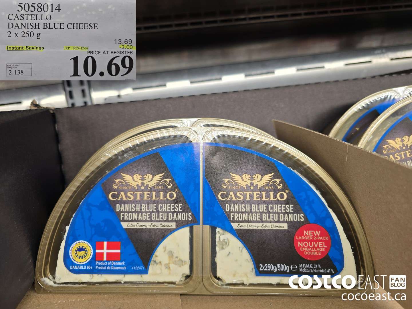 5058014 CASTELLO DANISH BLUE CHEESE 2 X 250G ($3.00 INSTANT SAVINGS EXPIRES ON 2024-12-08) $10.69