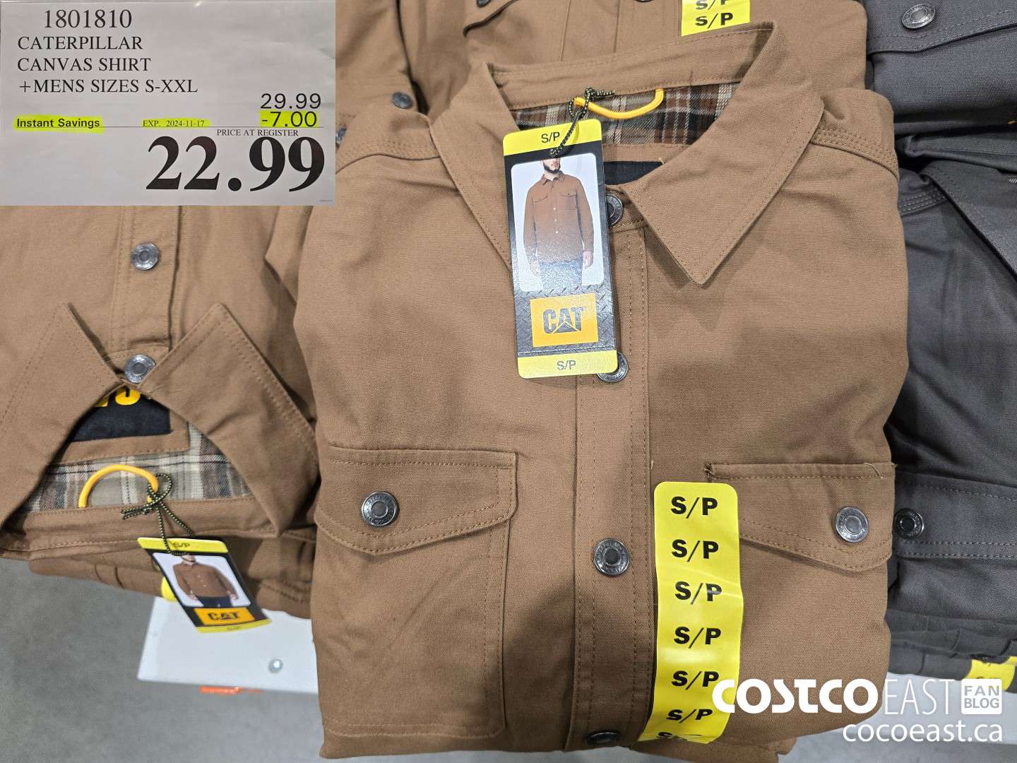 1801810 CATERPILLAR CANVAS SHIRT +MENS SIZES S-XXL ($7.00 INSTANT SAVINGS EXPIRES ON 2024-11-17) $22.99