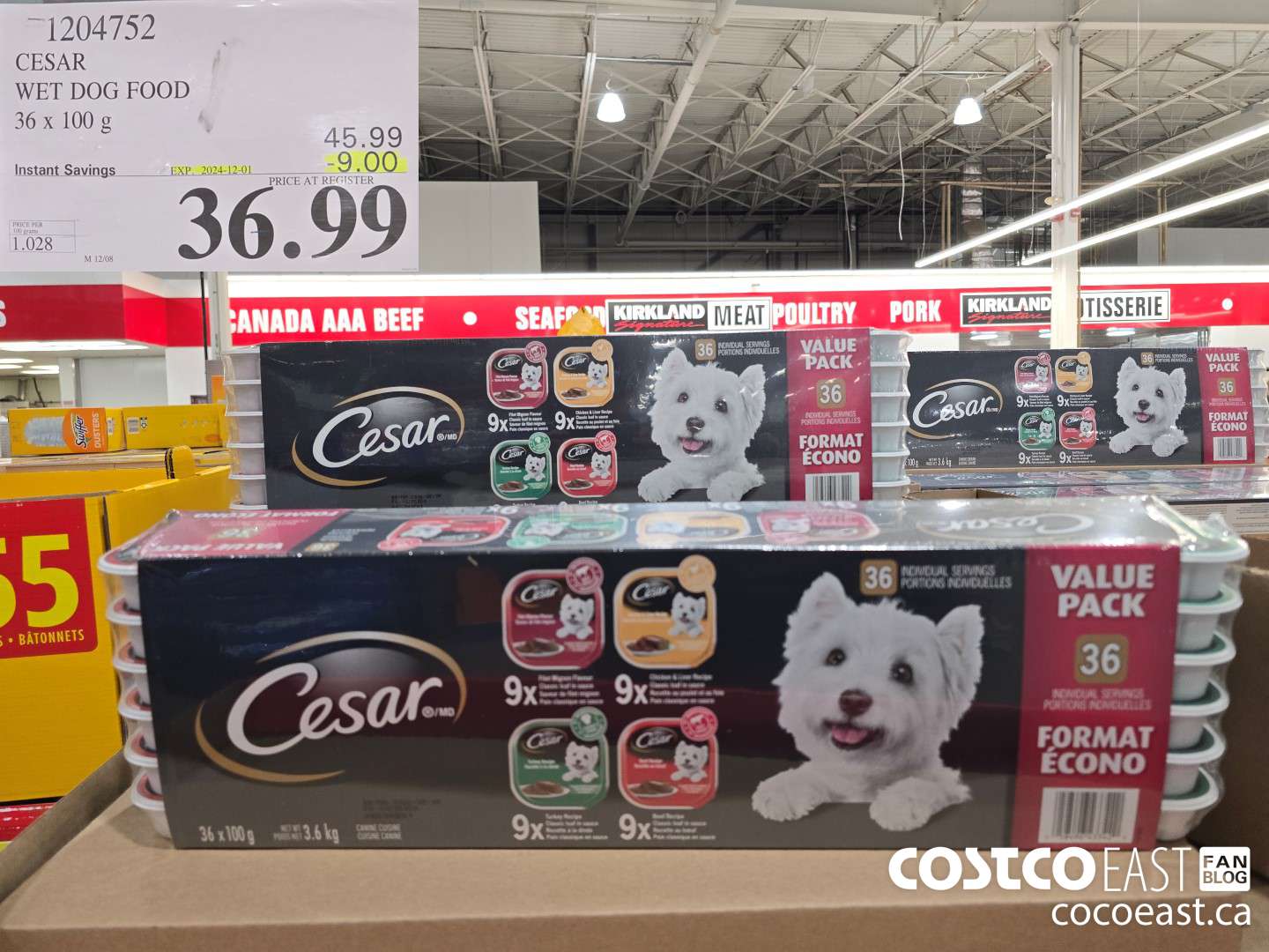 1204752 CESAR WET DOG FOOD 36 x 100 g ($9.00 INSTANT SAVINGS EXPIRES ON 2024-12-01) $36.99