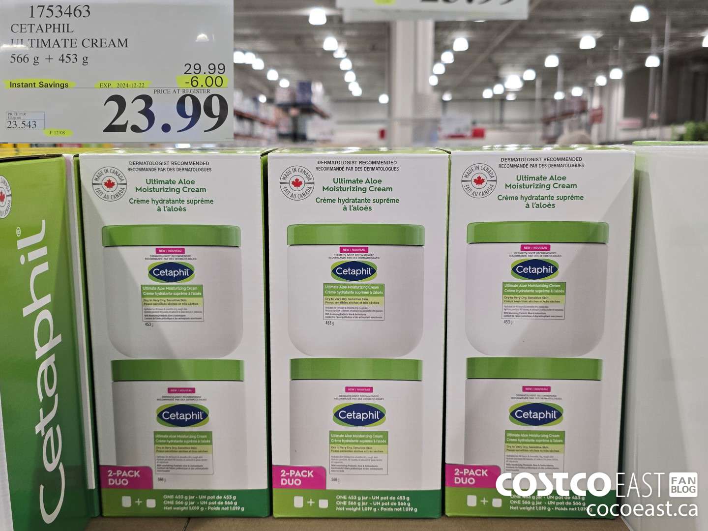 1753463 CETAPHIL ULTIMATE CREAM 566 g + 453 G ($6.00 INSTANT SAVINGS EXPIRES ON 2024-12-22) $23.99