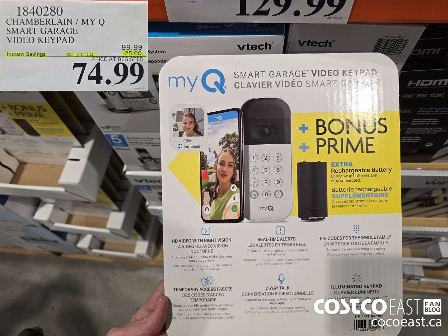 1840280 CHAMBERLAIN / MY Q SMART GARAGE VIDEO KEYPAD ($25.00 INSTANT SAVINGS EXPIRES ON 2024-12-22) $74.99