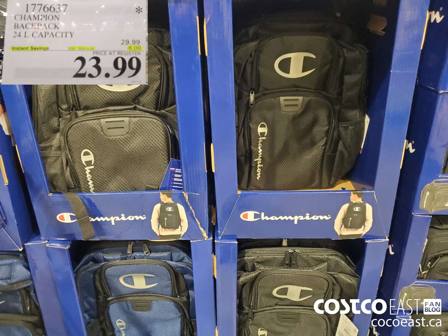 1776637 CHAMPION BACKPACK 24 L. CAPACITY  ($6.00 INSTANT SAVINGS EXPIRES ON 2024-11-24) $23.99