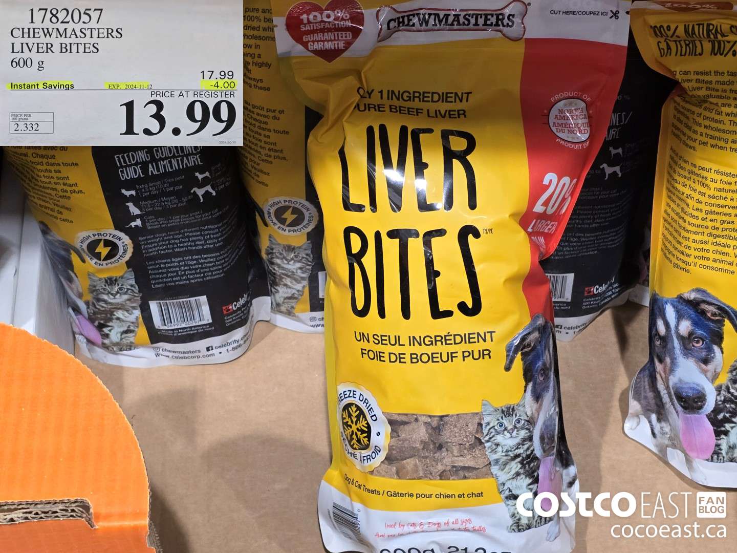 1782057 CHEWMASTERS LIVER BITES 600 g ($4.00 INSTANT SAVINGS EXPIRES ON 2024-11-12) $13.99