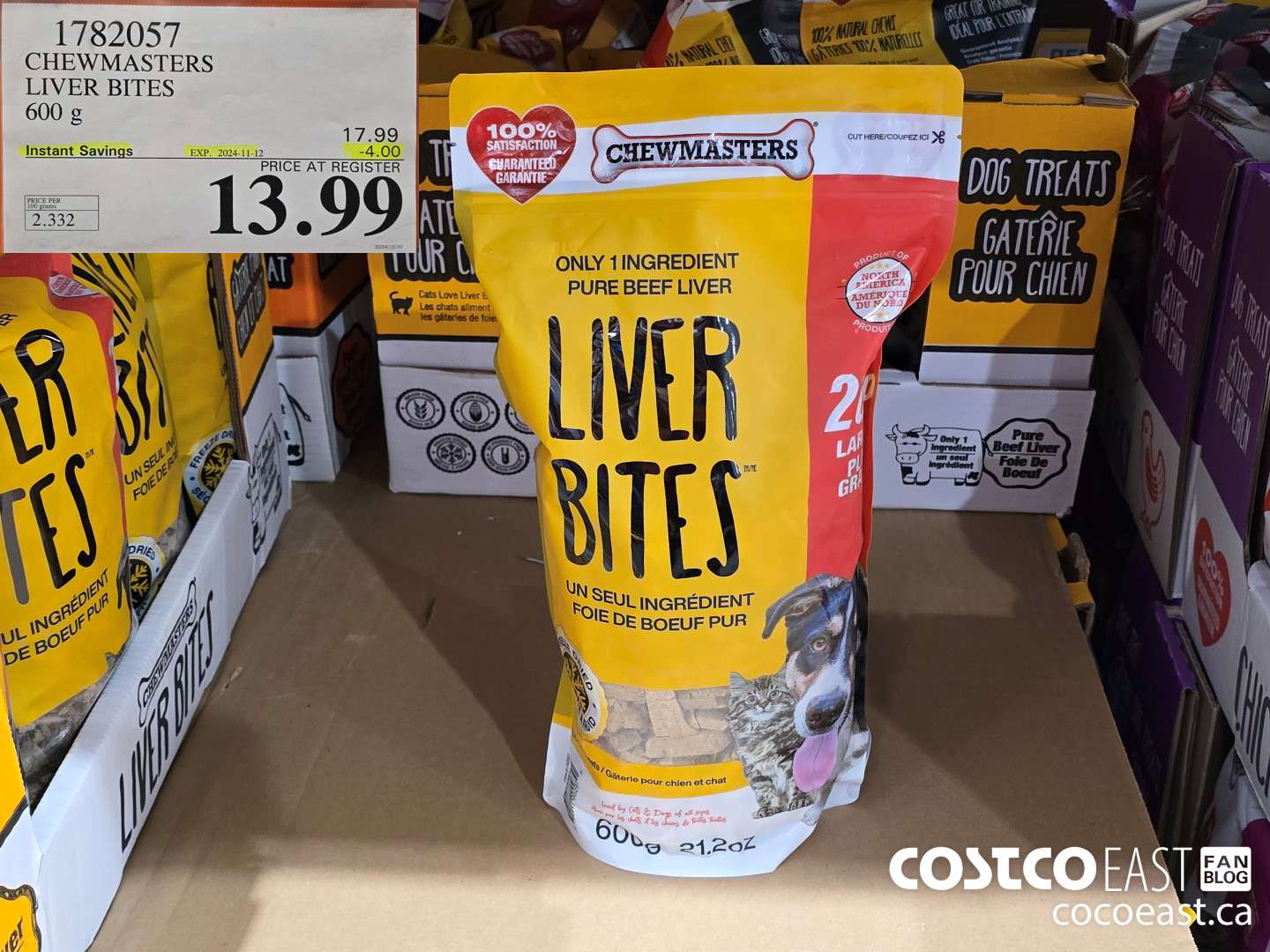 1782057 CHEWMASTERS LIVER BITES 600 g ($4.00 INSTANT SAVINGS EXPIRES ON 2024-11-12) $13.99