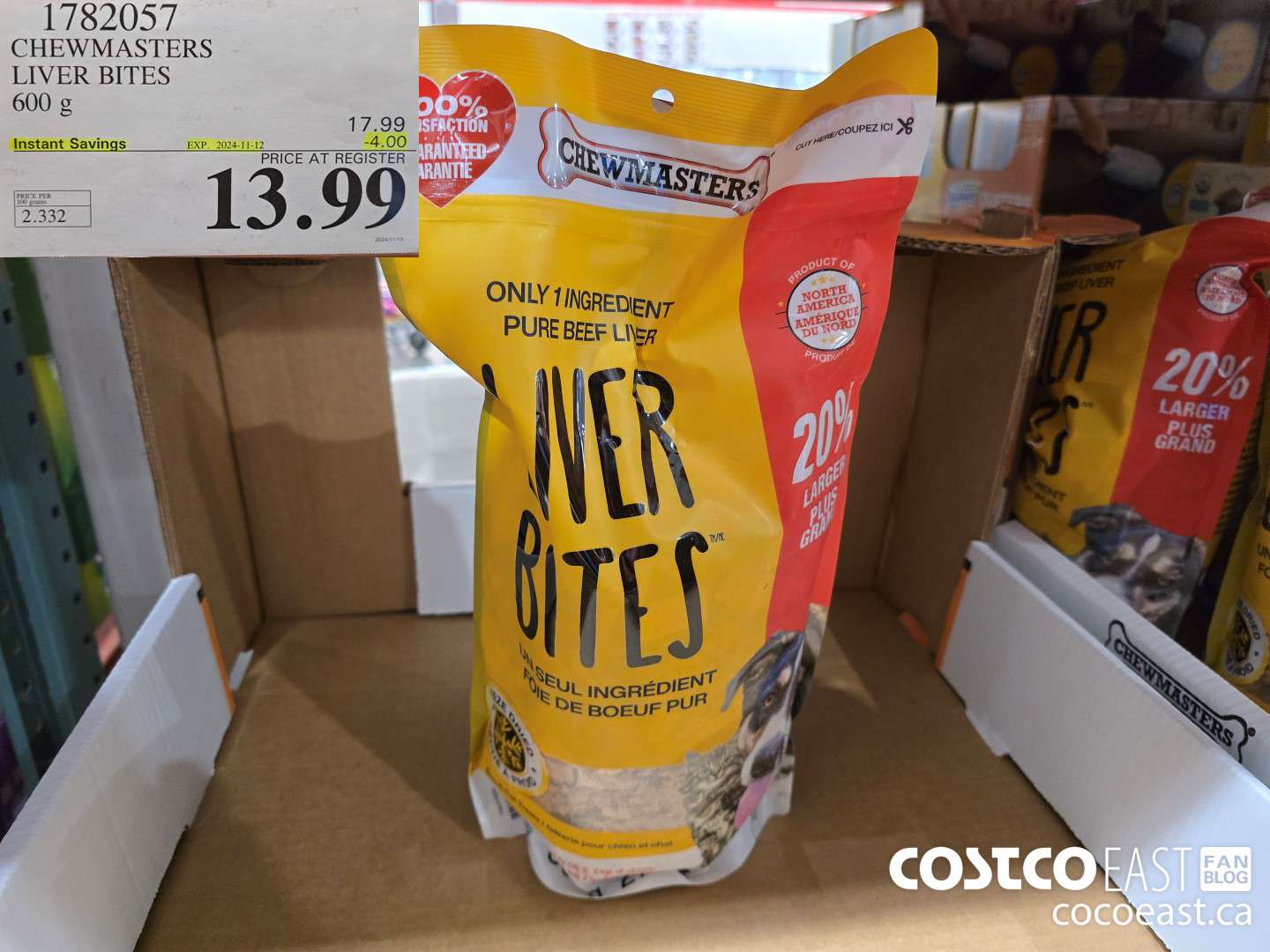 1782057 CHEWMASTERS LIVER BITES 600 g ($4.00 INSTANT SAVINGS EXPIRES ON 2024-11-12) $13.99