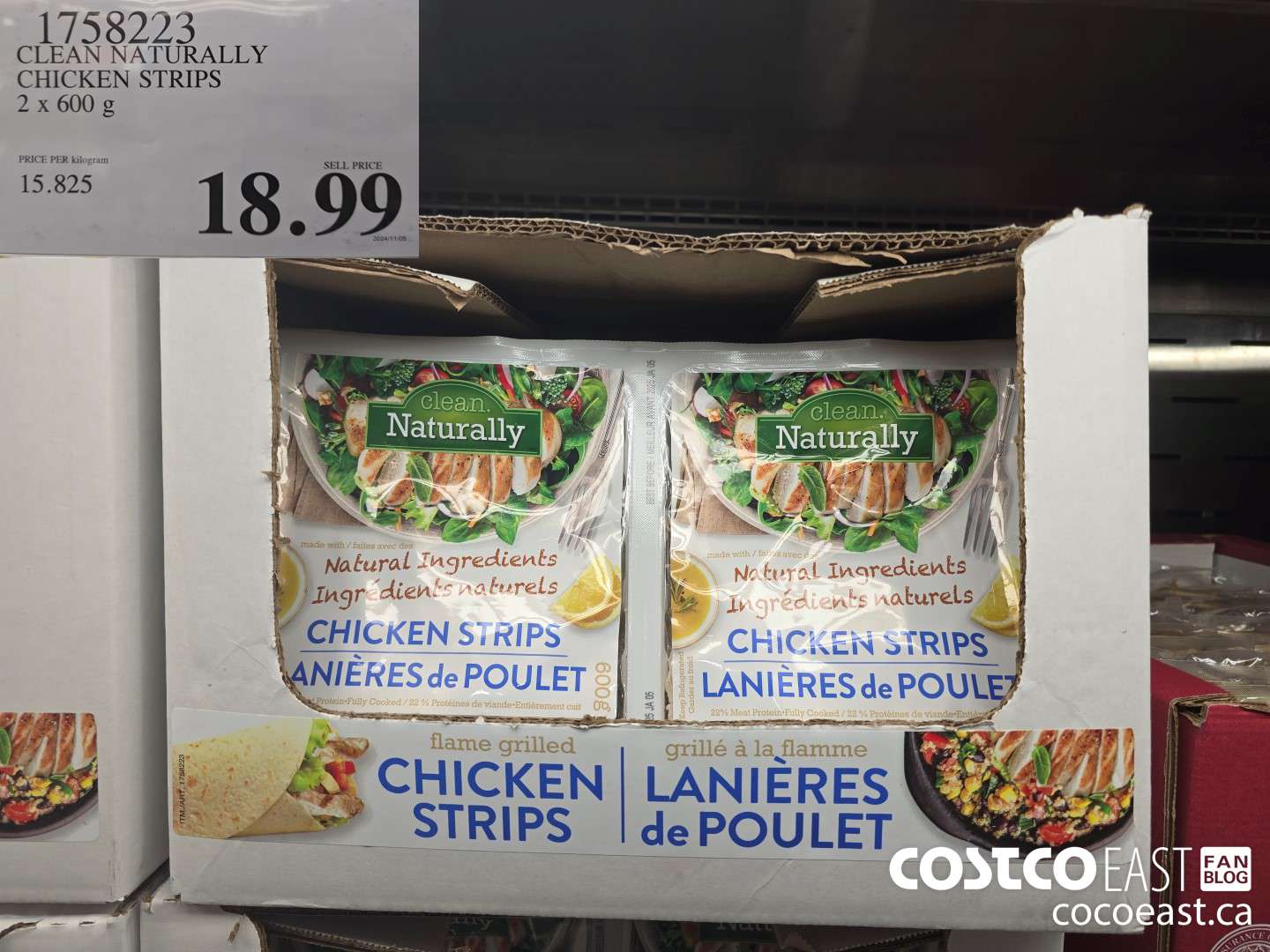 1758223 CLEAN NATURALLY CHICKEN STRIPS 2 x 600 g $18.99