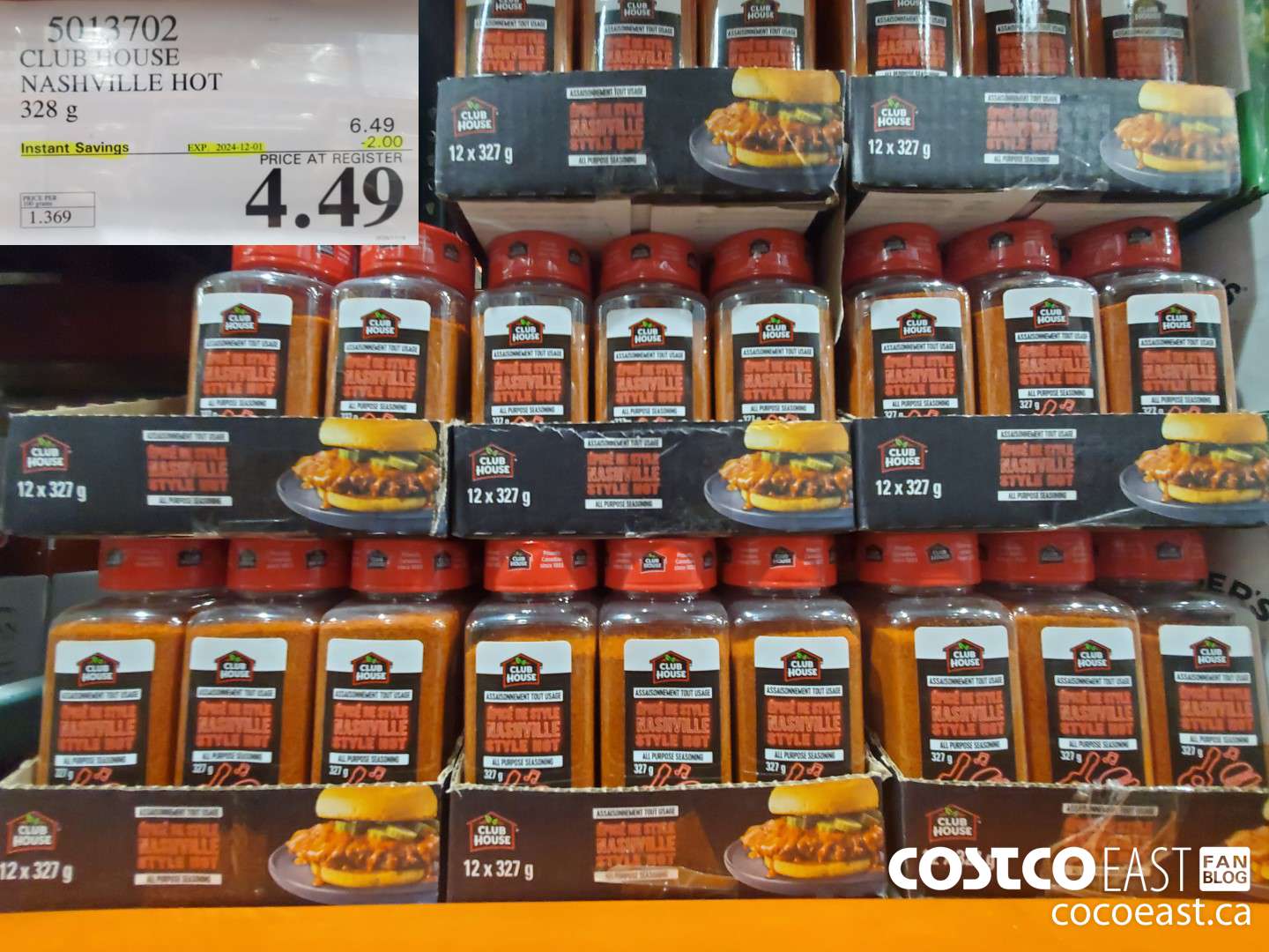 5013702 CLUBHOUSE NASHVILLE HOT 328 g ($2.00 INSTANT SAVINGS EXPIRES ON 2024-12-01) $4.49