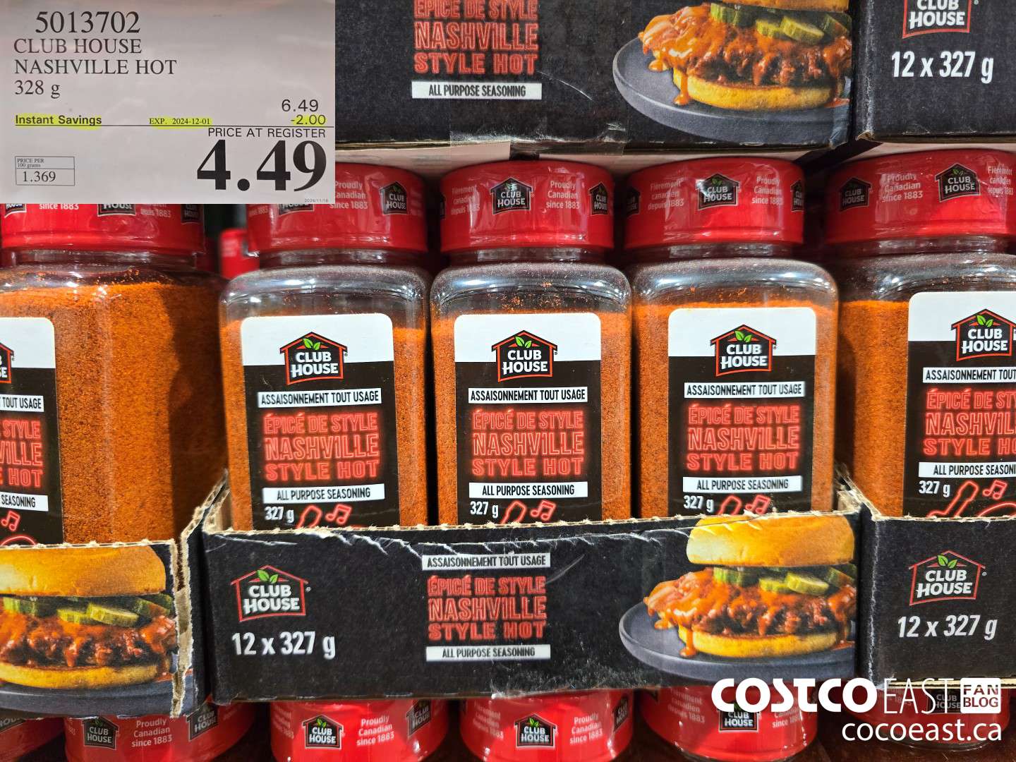 5013702 CLUBHOUSE NASHVILLE HOT 328 g ($2.00 INSTANT SAVINGS EXPIRES ON 2024-12-01) $4.49