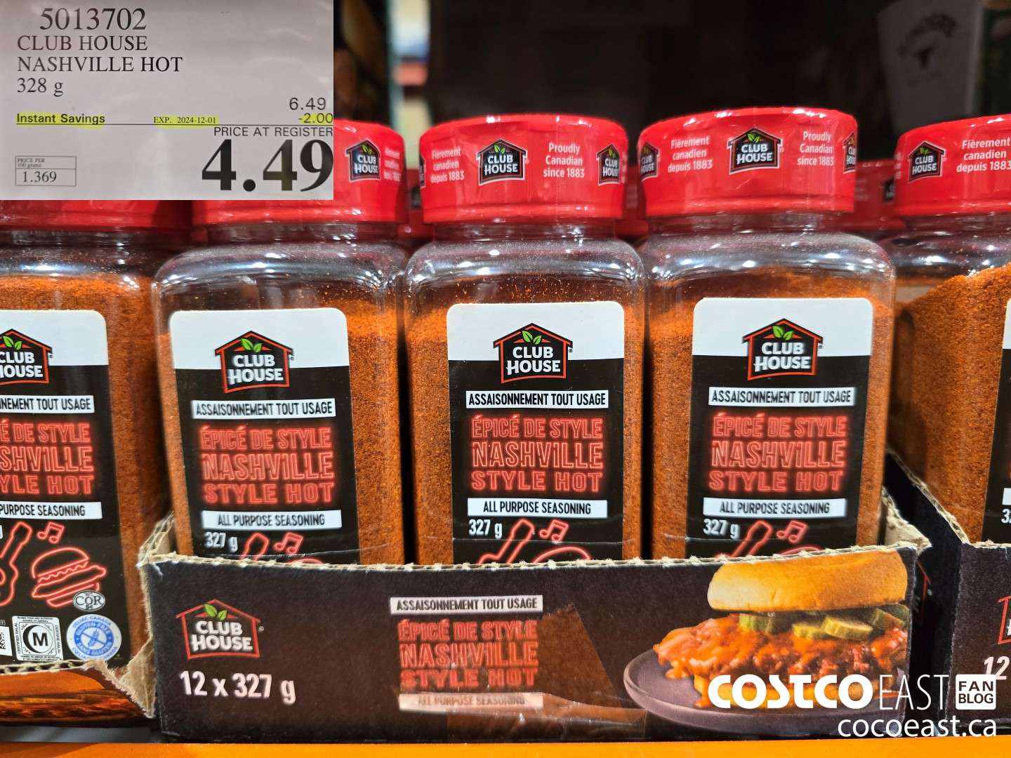 5013702 CLUBHOUSE NASHVILLE HOT 328 g ($2.00 INSTANT SAVINGS EXPIRES ON 2024-12-01) $4.49