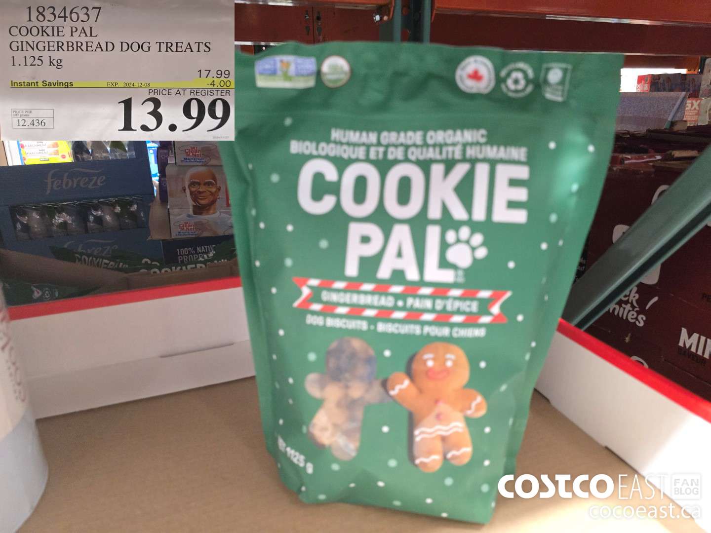 1834637 COOKIE PAL GINGERBREAD DOG TREATS 1.125 KG ($4.00 INSTANT SAVINGS EXPIRES ON 2024-12-08) $13.99