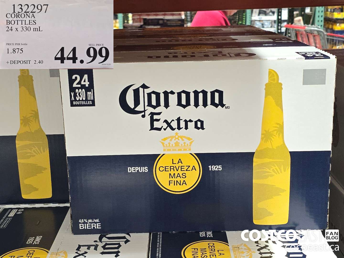 132297 CORONA BOTTLES 24 x 330 mL $44.99
