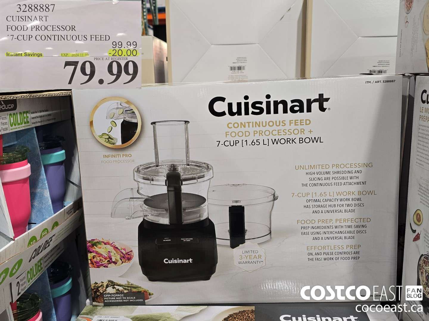 3288887 CUISINART FOOD PROCESSOR 7 - CUP CONTINUOUS FEED ($20.00 INSTANT SAVINGS EXPIRES ON 2024-11-10) $79.99