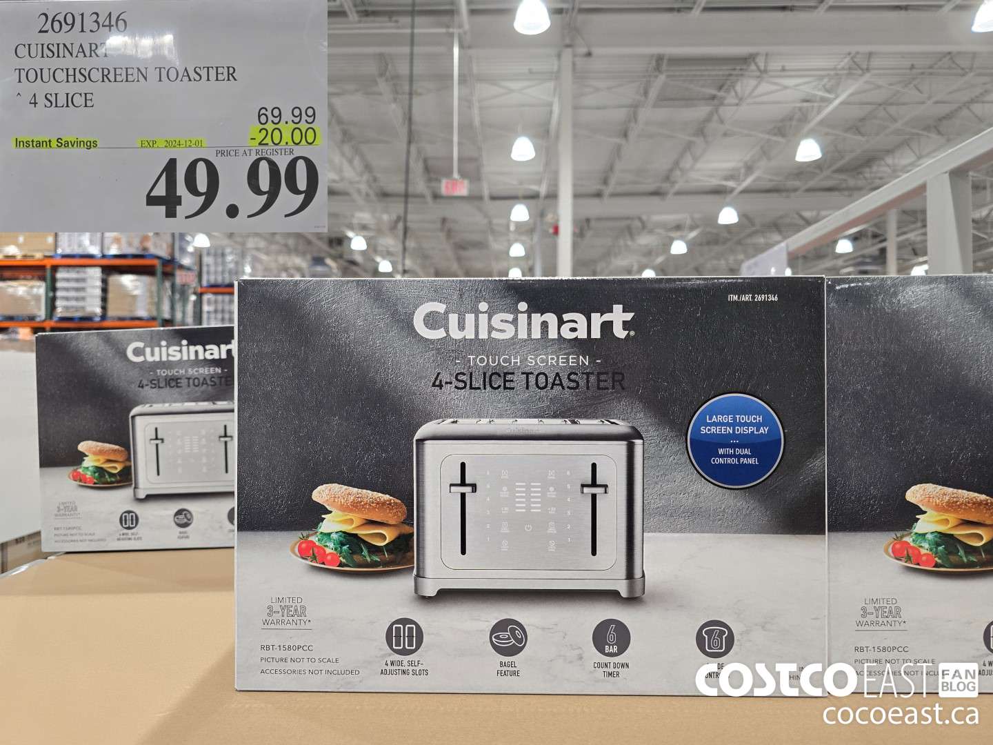2691346 CUISINART TOUCHSCREEN TOASTER 4 SLICE ($20.00 INSTANT SAVINGS EXPIRES ON 2024-12-01) $49.99
