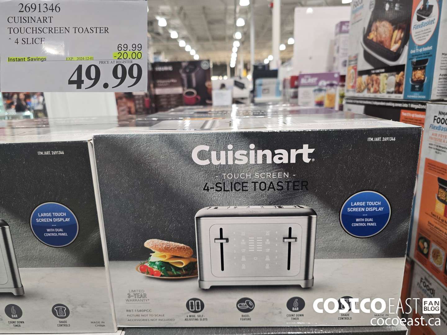 2691346 CUISINART TOUCHSCREEN TOASTER 4 SLICE ($20.00 INSTANT SAVINGS EXPIRES ON 2024-12-01) $49.99