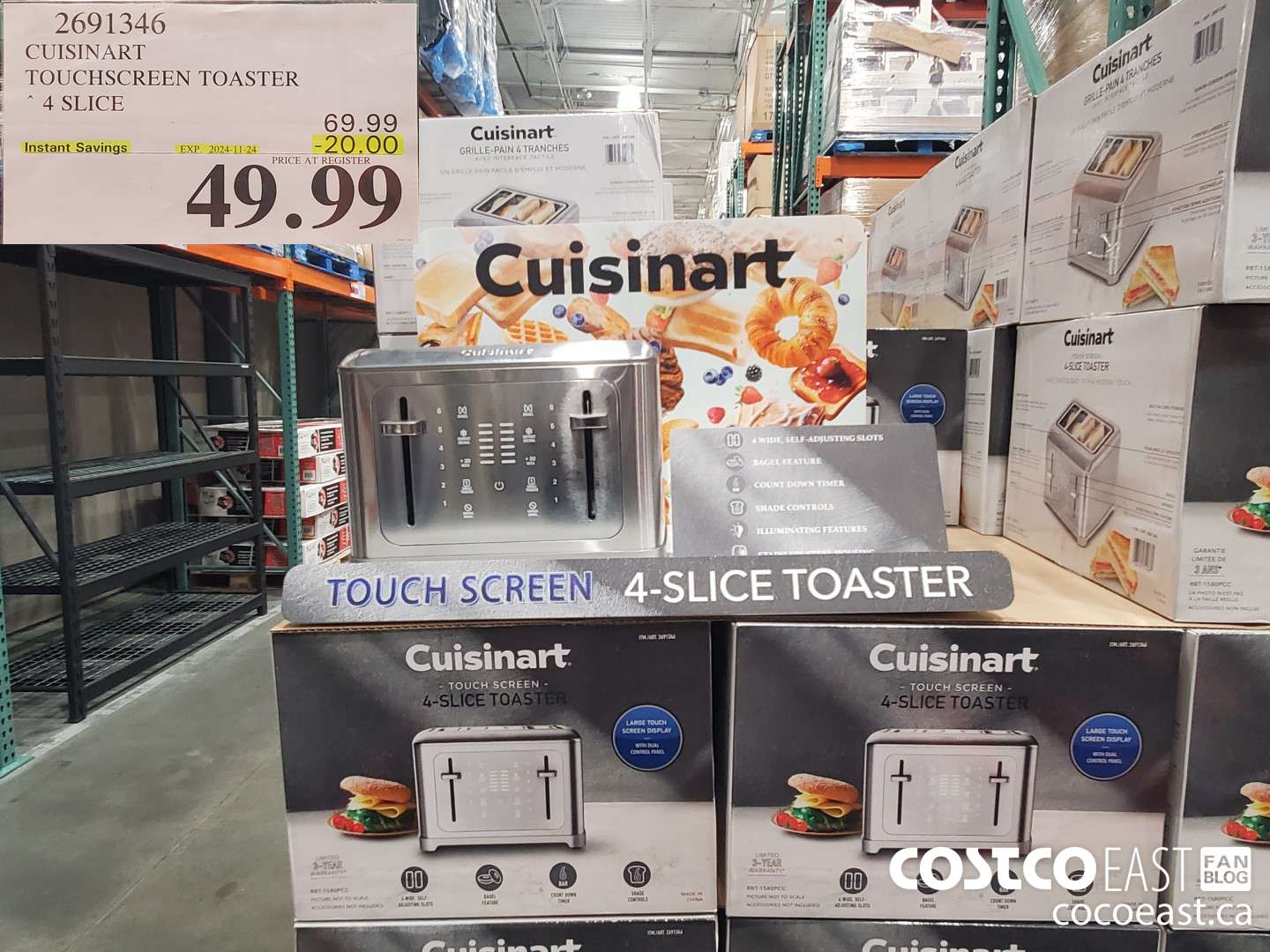 2691346 CUISINART TOUCHSCREEN TOASTER 4 SLICE ($20.00 INSTANT SAVINGS EXPIRES ON 2024-11-24) $49.99