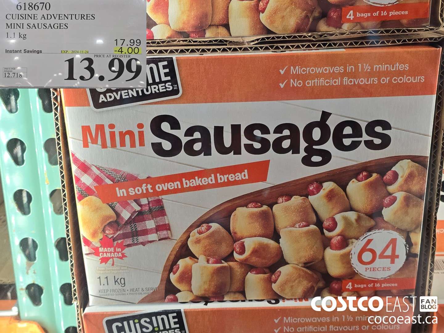 618670 CUISINE ADVENTURES MINI SAUSAGES 1.1 KG ($4.00 INSTANT SAVINGS EXPIRES ON 2024-11-24) $13.99