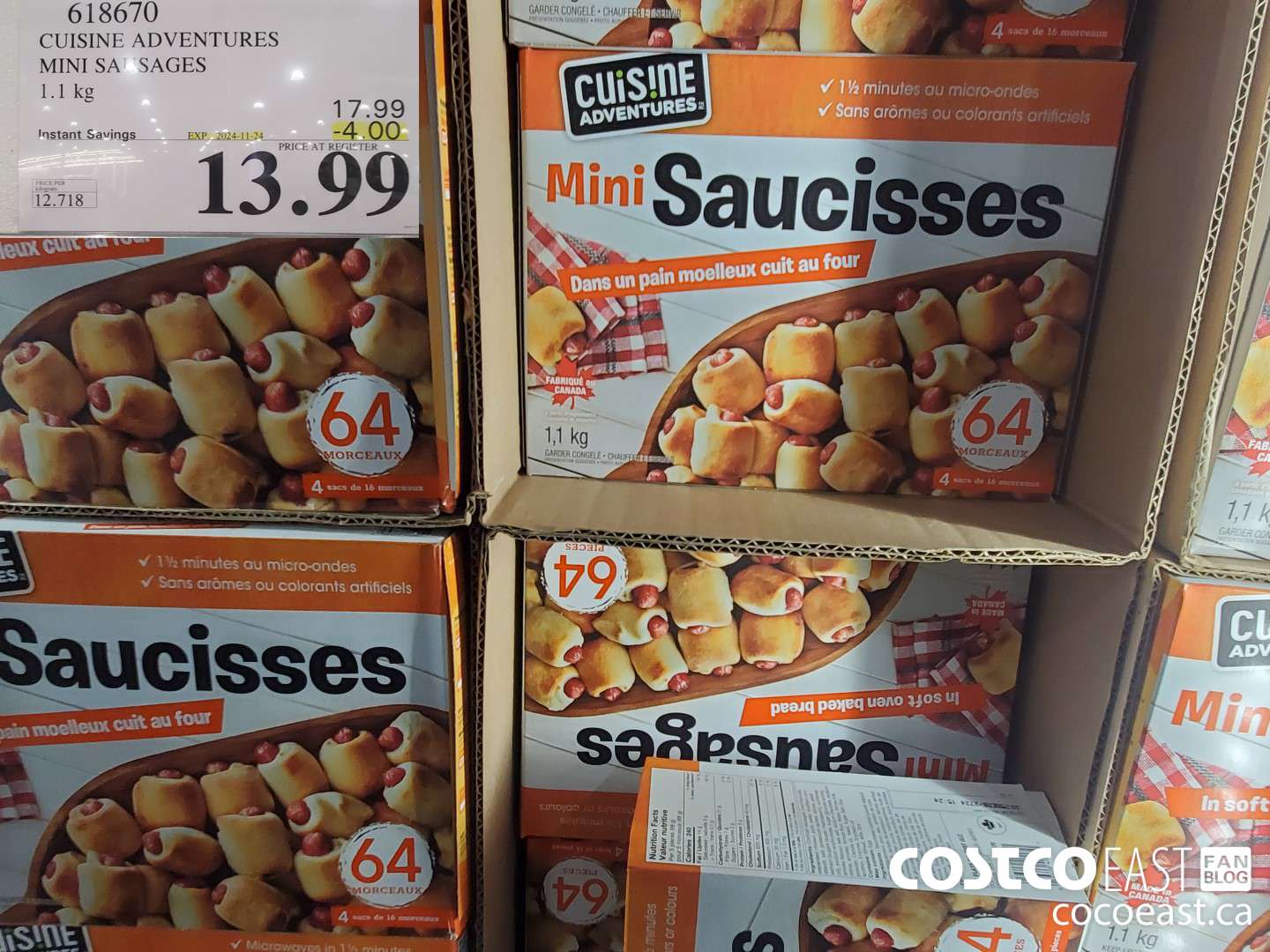 618670 CUISINE ADVENTURES MINI SAUSAGES 1.1 KG ($4.00 INSTANT SAVINGS EXPIRES ON 2024-11-24) $13.99