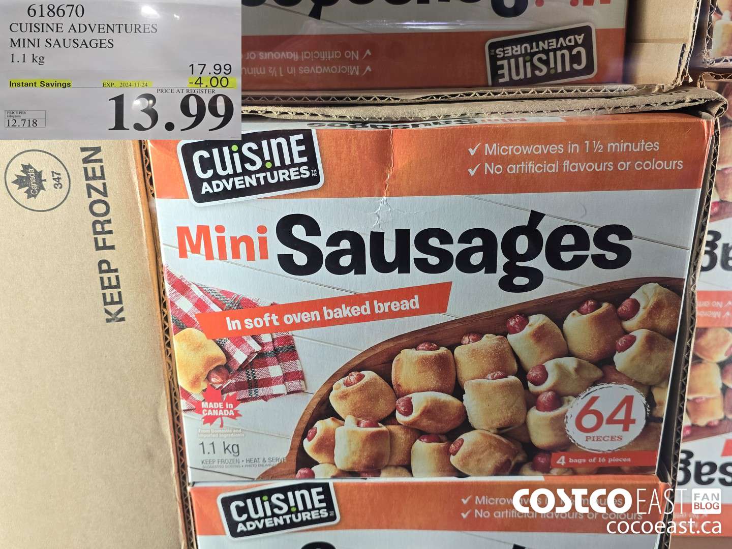 618670 CUISINE ADVENTURES MINI SAUSAGES 1.1 KG ($4.00 INSTANT SAVINGS EXPIRES ON 2024-11-24) $13.99