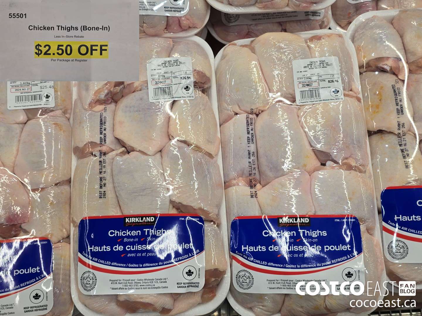 55501 Chicken Thighs (BONE IN) ($2.50 INSTANT SAVINGS)