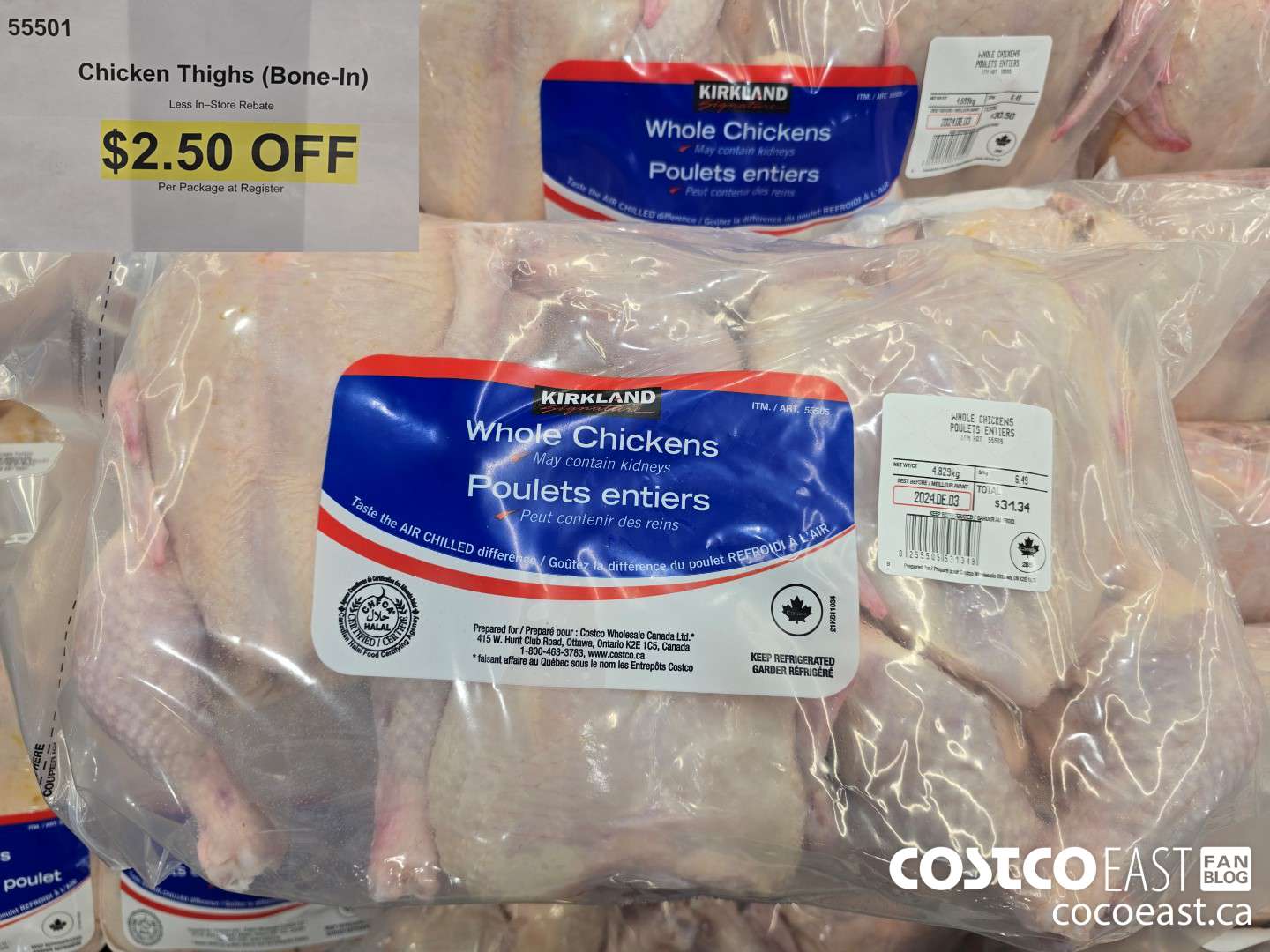 55501 Chicken Thighs (BONE IN) ($2.50 INSTANT SAVINGS)