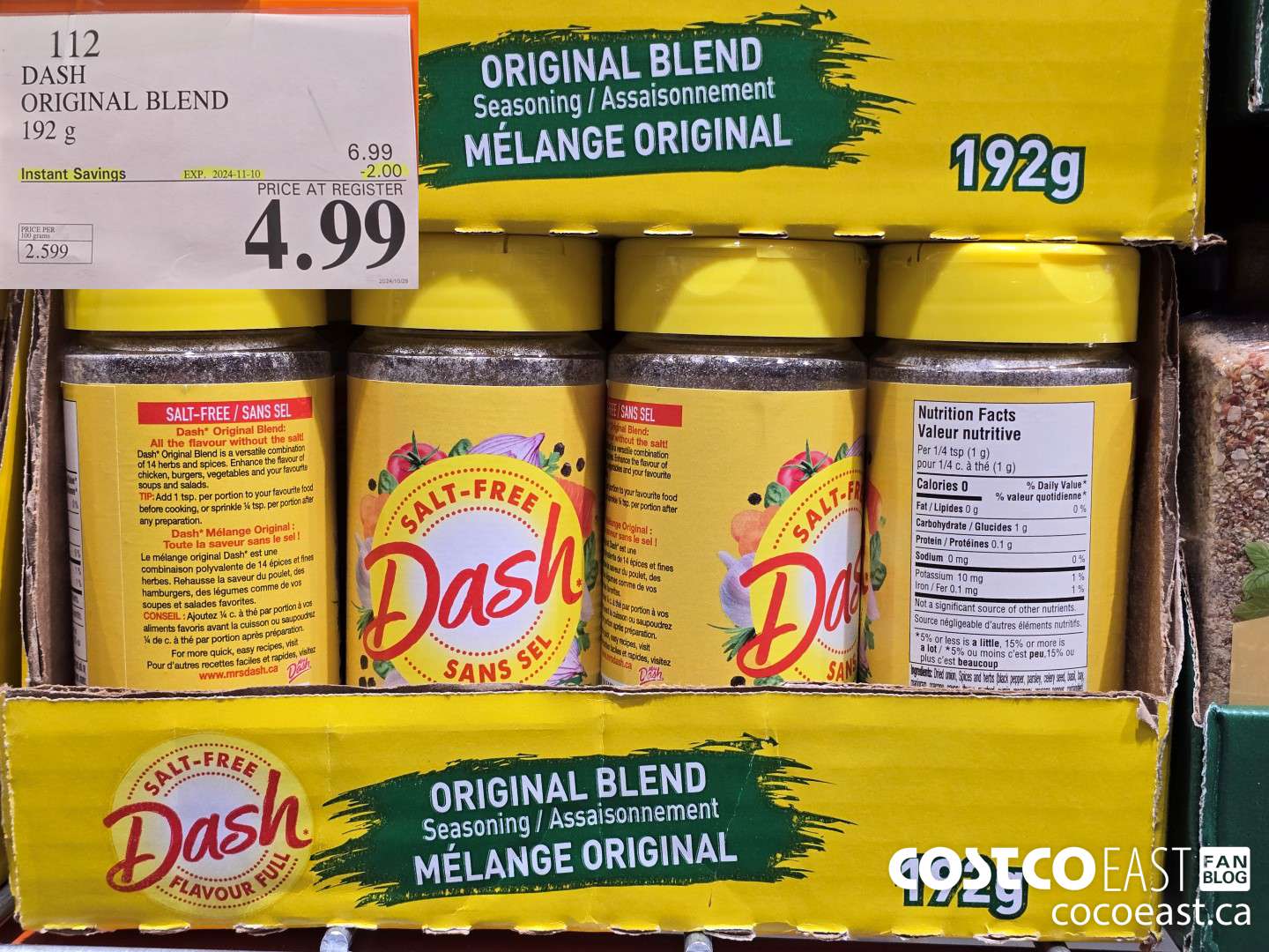 112 DASH ORIGINAL BLEND 192 G ($2.00 INSTANT SAVINGS EXPIRES ON 2024-11-10) $4.99