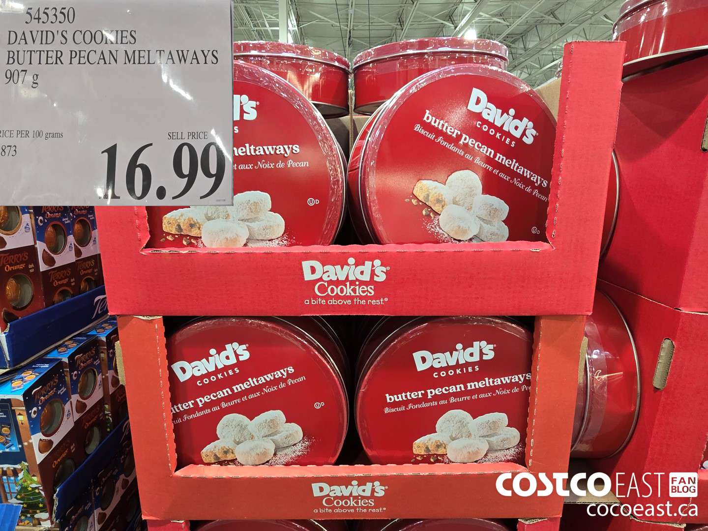 545350 DAVID'S BUTTER PECAN MELTAWAYS 907 g $16.99